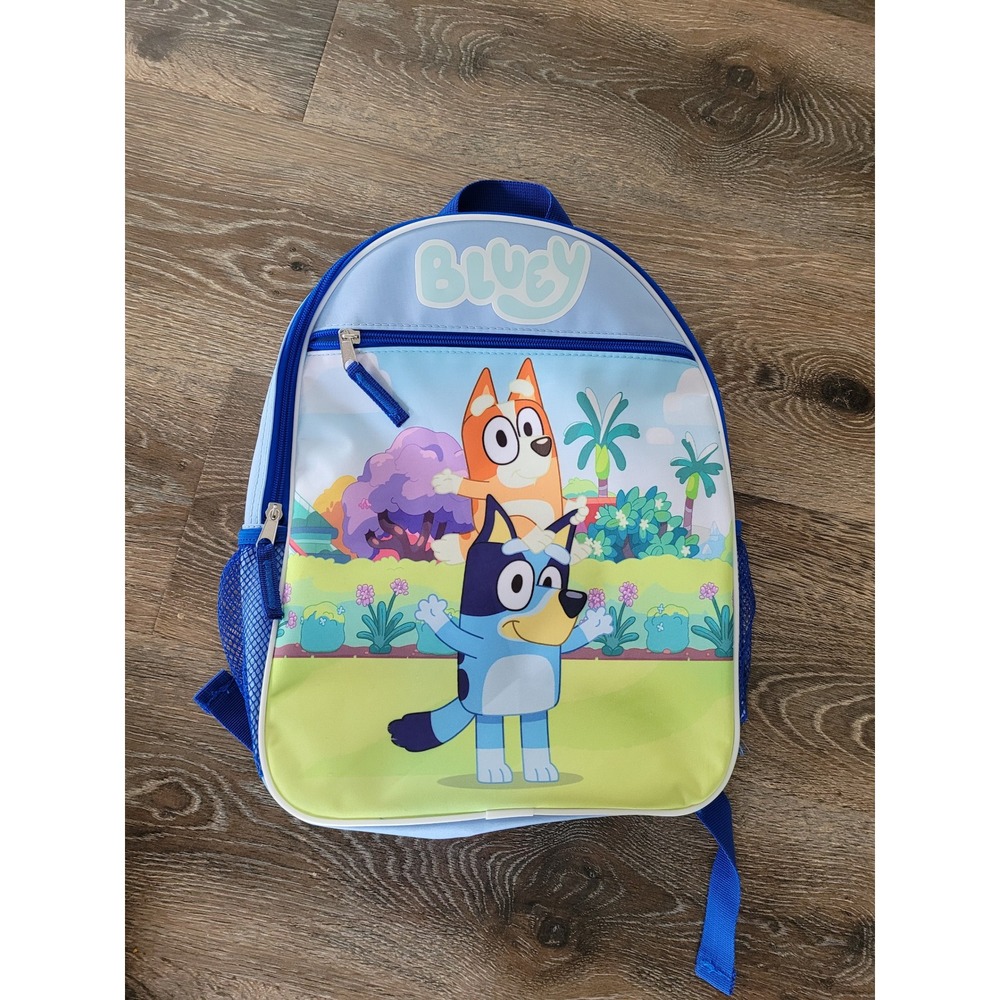 Bluey Bingo Kids Backpack Light Blue Padded Straps School Bag Mesh‎ Pockets #5